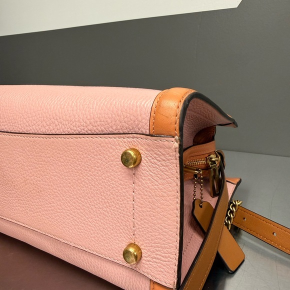 Coach Rouge Pink and Tan Leather Handbag/ Crossbody - Picture 8 of 16